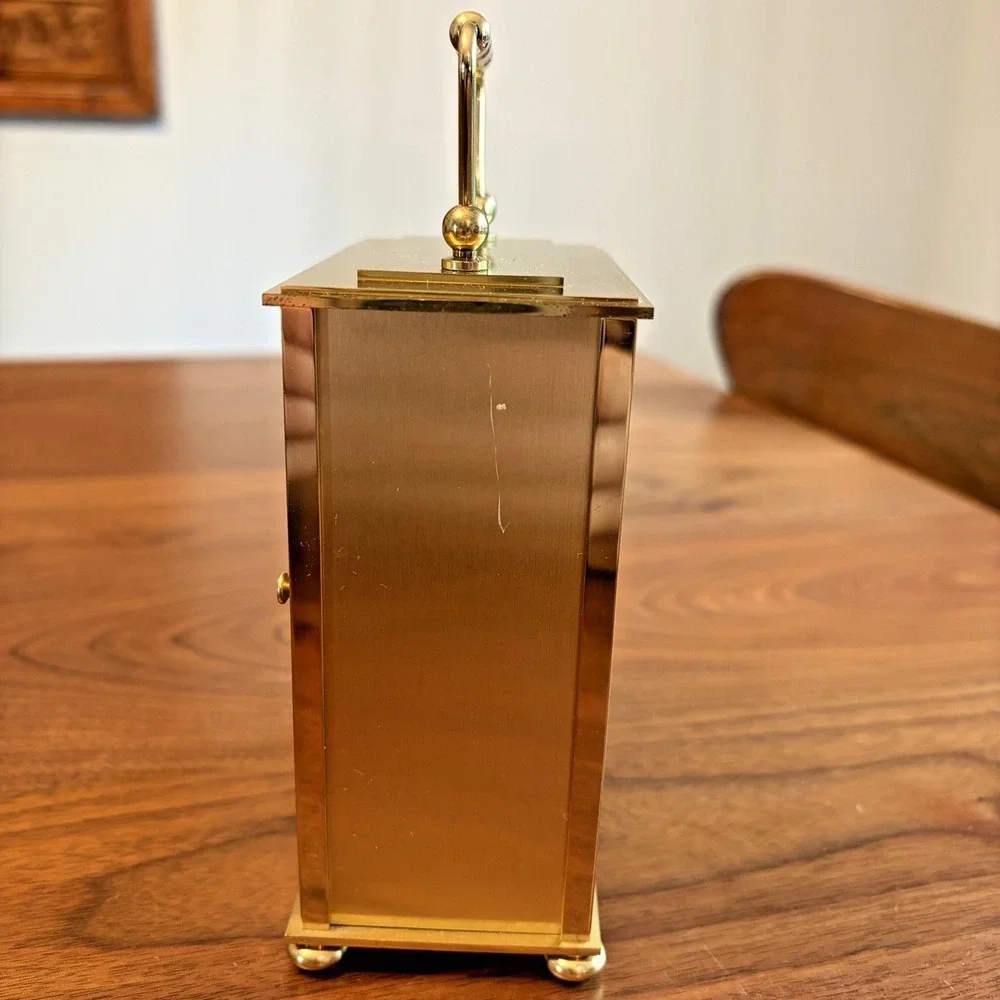 Vintage Equity Moon Rising Desk Clock Gold MCM Carriage Style Parts Only